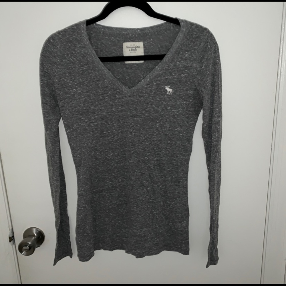 Abercrombie & Fitch Grey Long-Sleeve Shirt